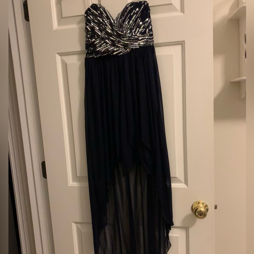 Beautiful Dark Blue strapless homecoming/prom/formal/date dress